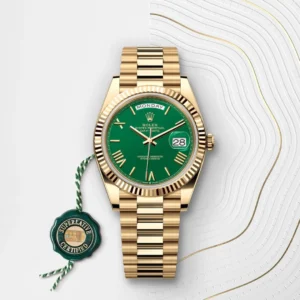 Rolex Day-Date 40 – 18 ct Yellow Gold with Green Dial (9-Month Warranty)