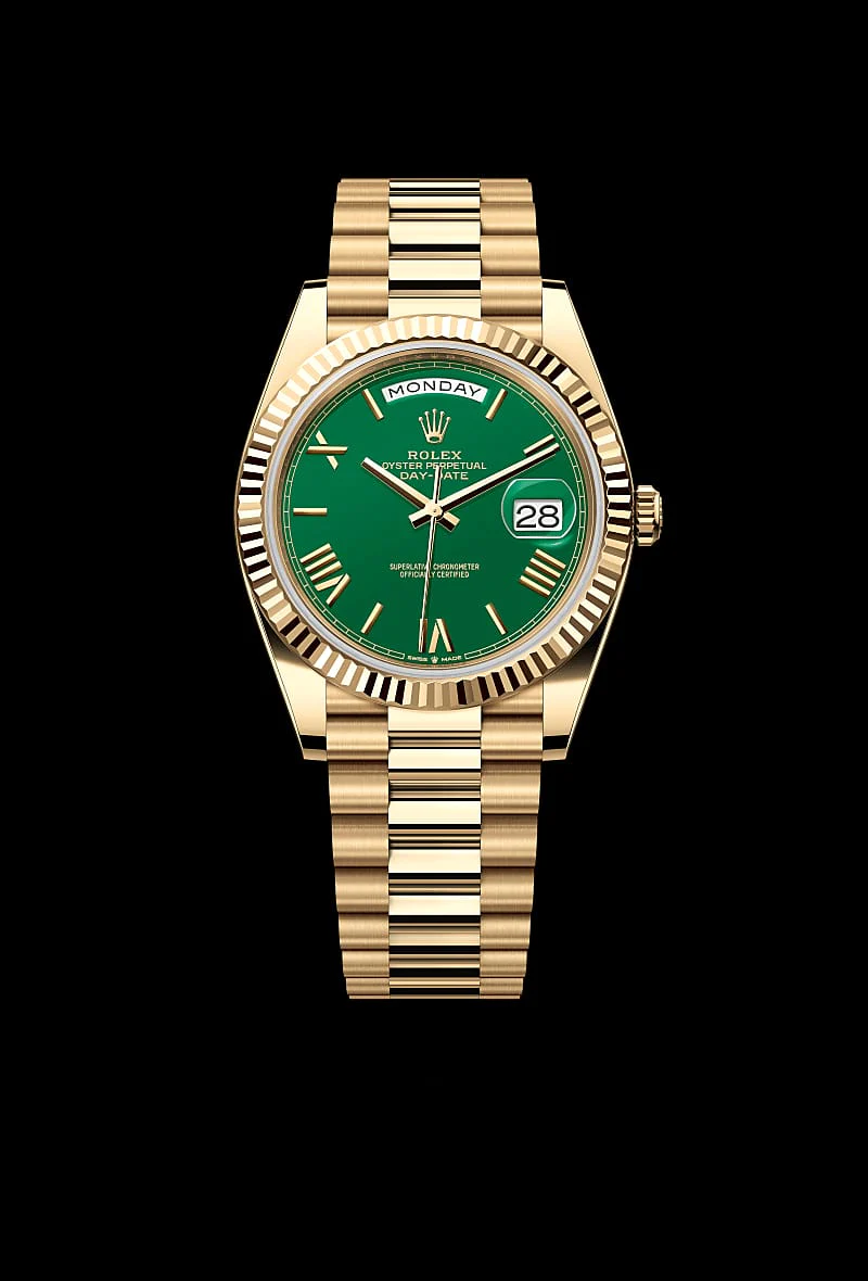 Rolex Day-Date 40 – 18 ct Yellow Gold with Green Dial (9-Month Warranty) - Image 4