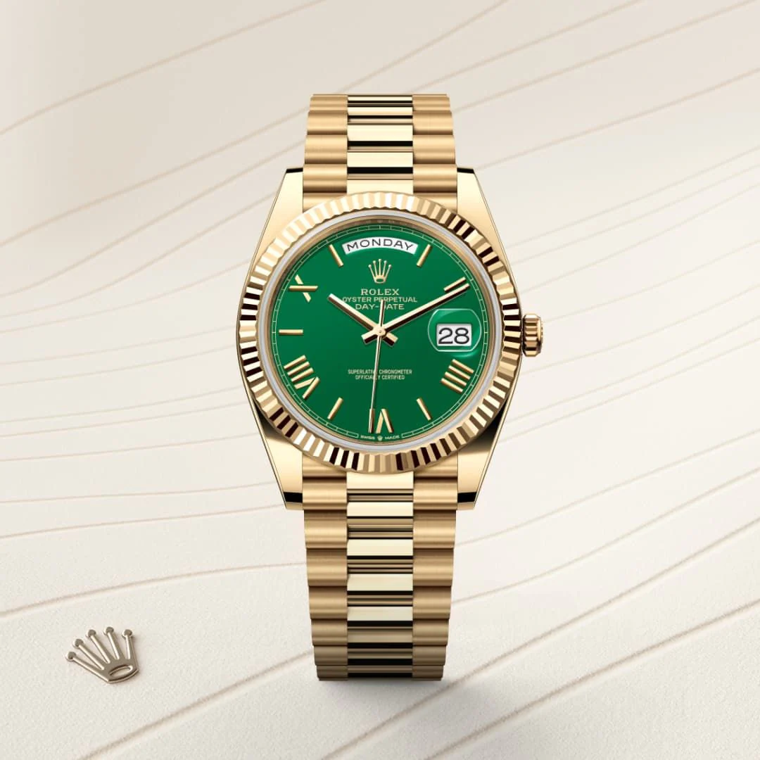 Rolex Day-Date 40 – 18 ct Yellow Gold with Green Dial (9-Month Warranty) - Image 3
