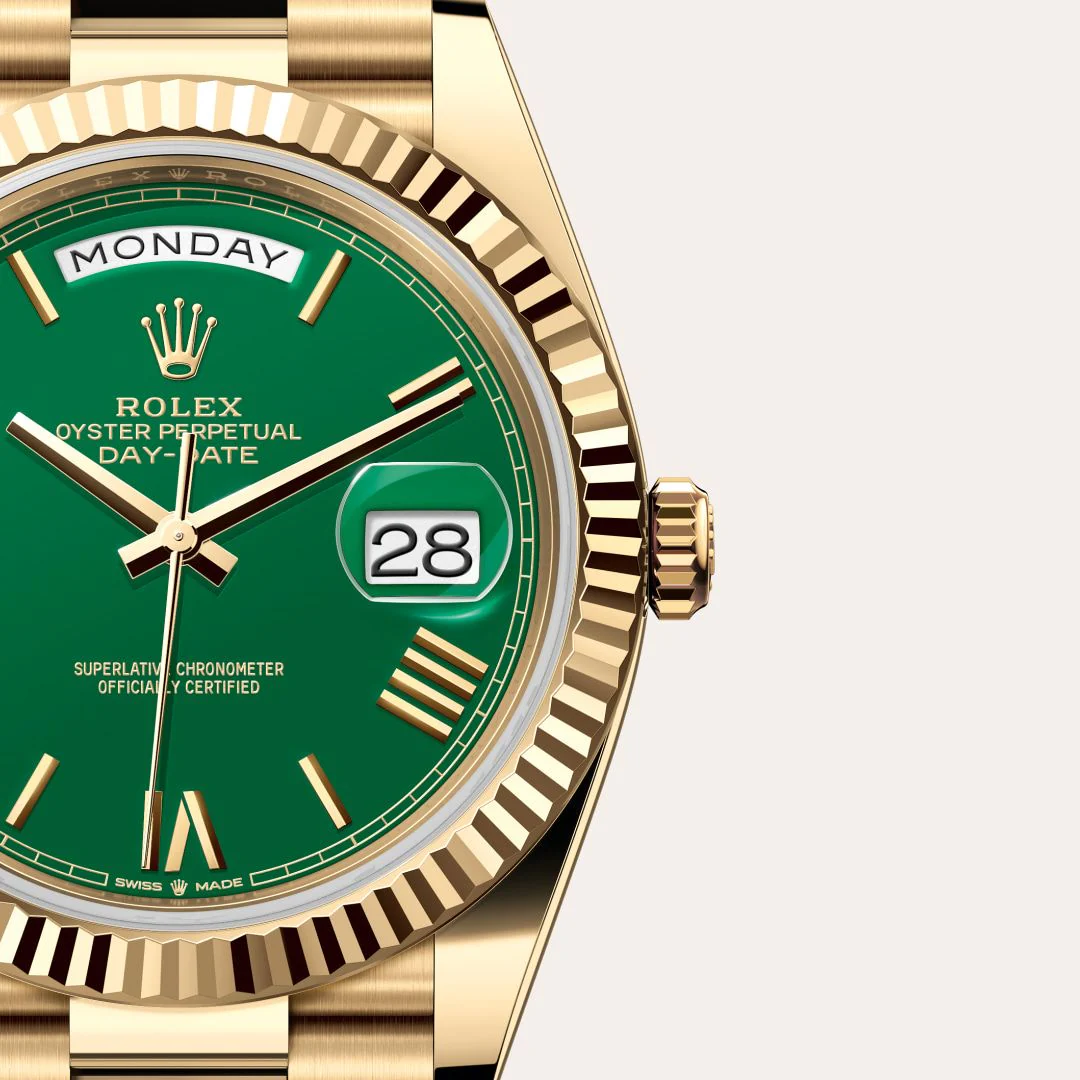 Rolex Day-Date 40 – 18 ct Yellow Gold with Green Dial (9-Month Warranty) - Image 2